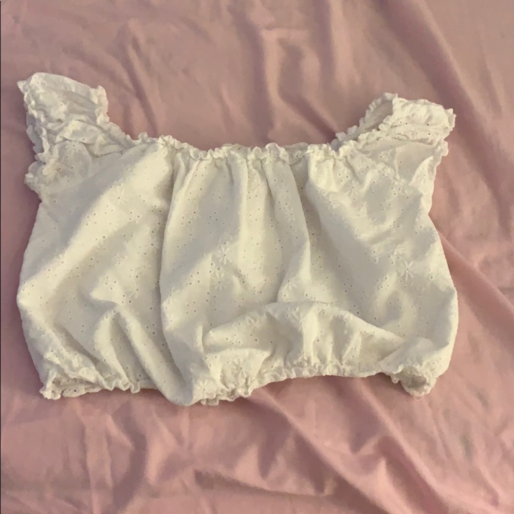 White, cropped top